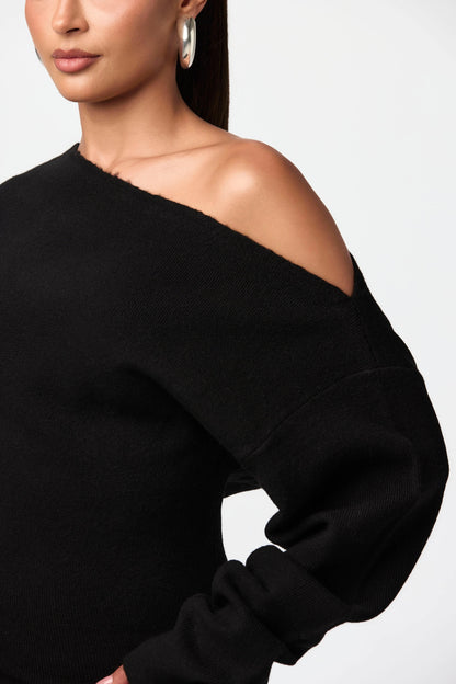 ZYPHIRE™ Off Shoulder Knit Sweater Dress