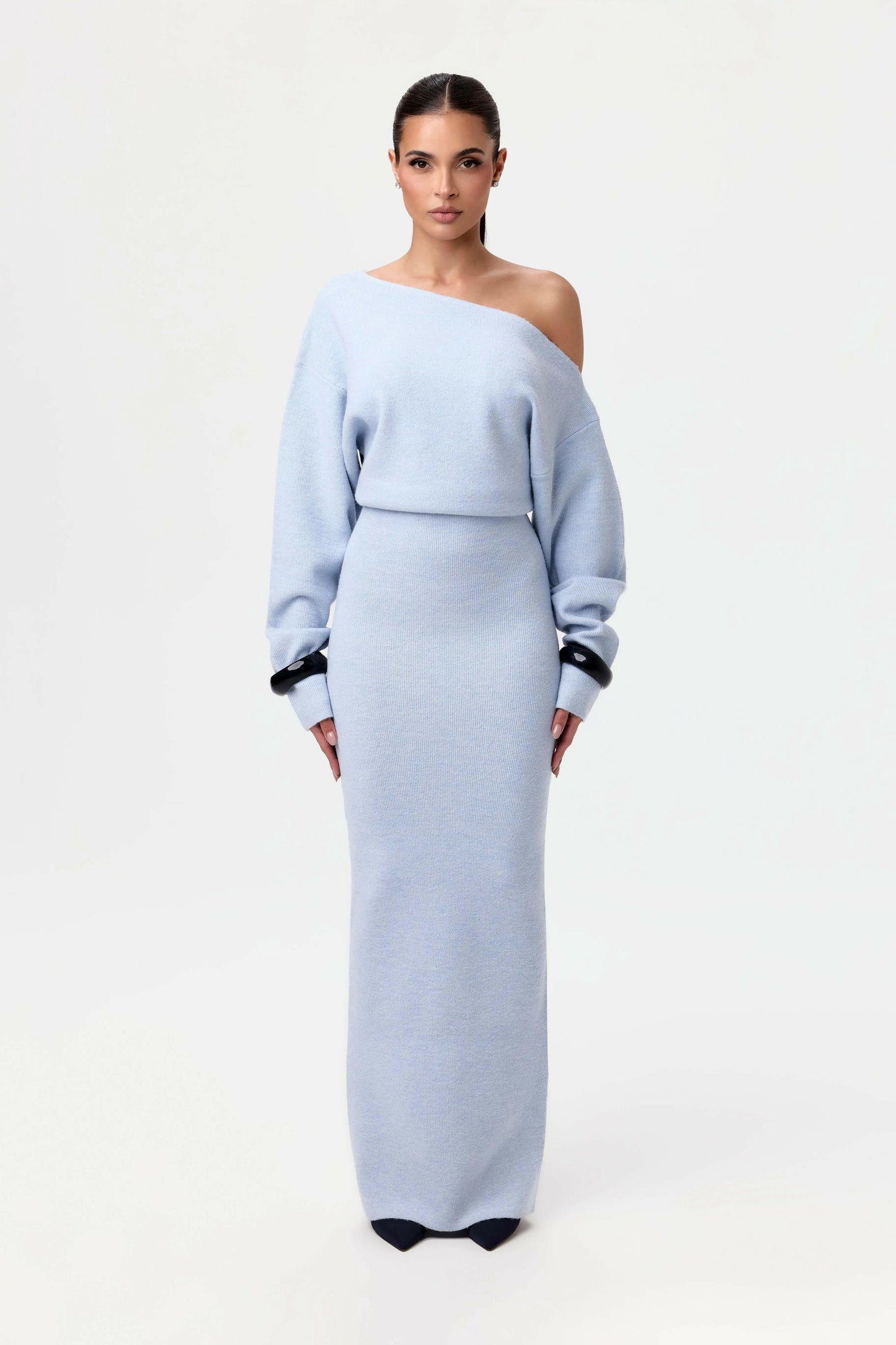 ZYPHIRE™ Off Shoulder Knit Sweater Dress