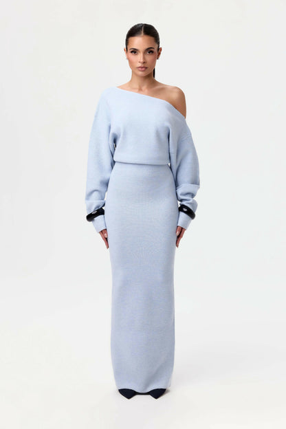 ZYPHIRE™ Off Shoulder Knit Sweater Dress