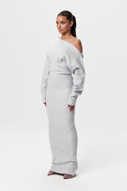 ZYPHIRE™ Off Shoulder Knit Sweater Dress